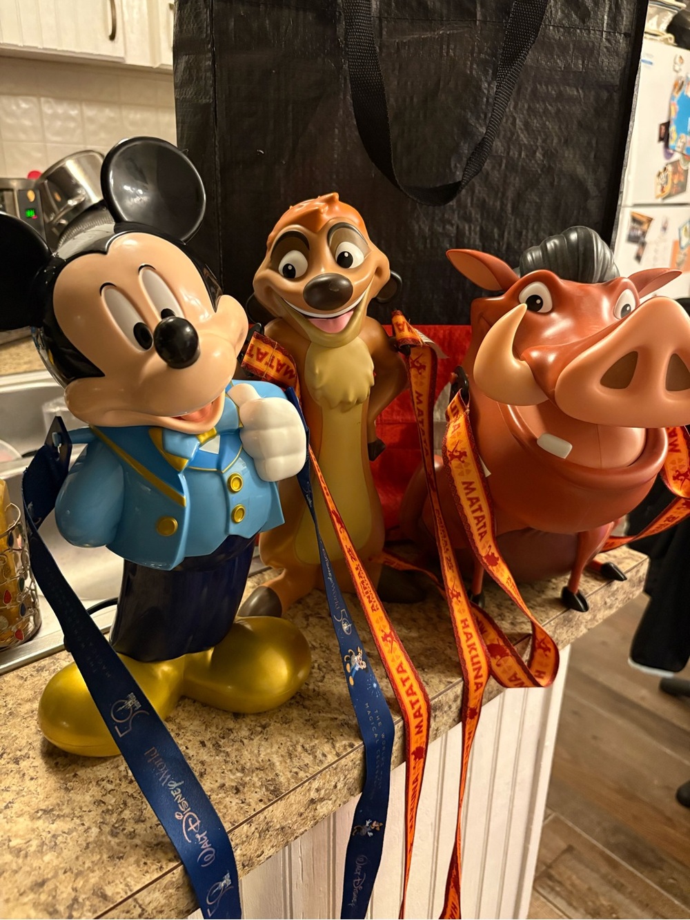 Disney Character Popcorn Buckets Trio - Mickey, Timon, Pumbaa